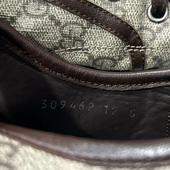 GUCCI Men’s Low Top Cap Toe Sneakers in Brown GG Canvas & Leather-12G(US 12.5) - Picture 6 of 10